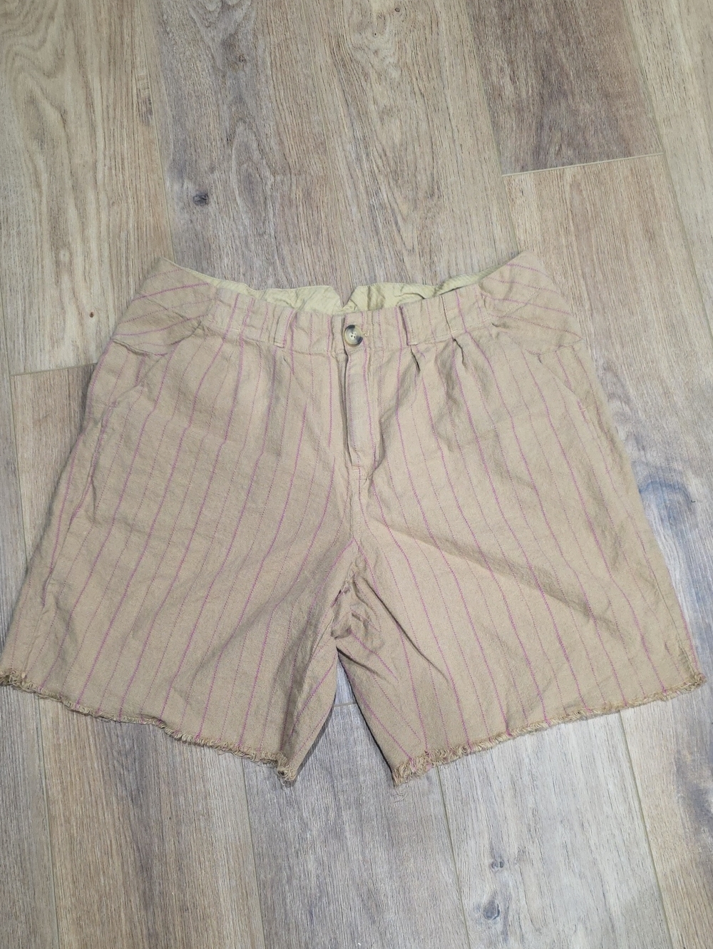 Women's FREE PEOPLE Linen/ Cotton Pin-Striped Shorts